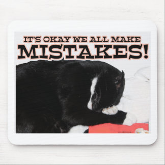 We Make Mistakes Cat Motivational Quote Mouse Mat