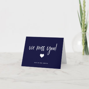 We Miss You   Any Background Colour with Heart Card