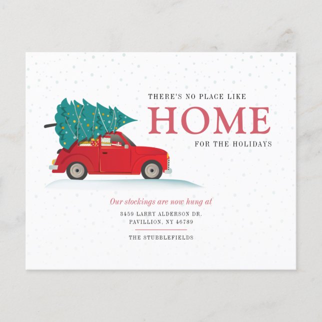 We Moved Address for Christmas Moving Announcement (Front)