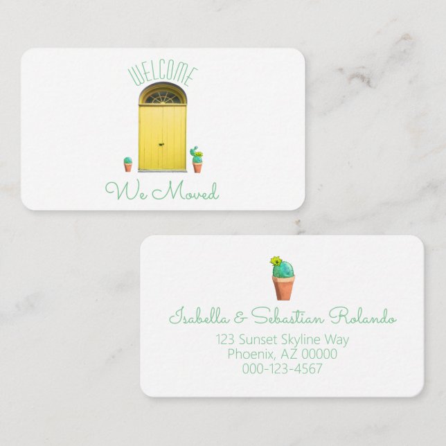 We Moved Announcement Southwest Yellow Door Cactus (Front/Back)