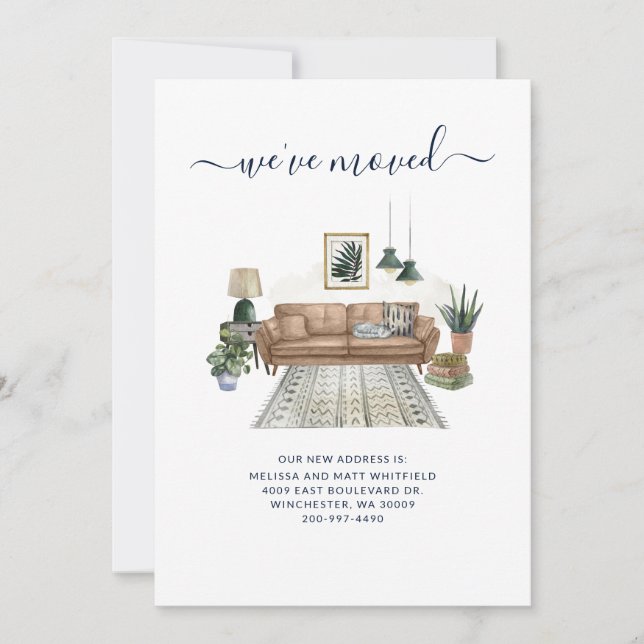 We Moved Chic Modern Moving Announcement (Front)