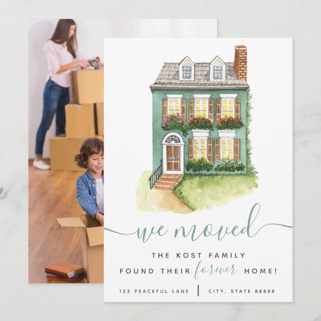 We Moved Found Our Forever Home Announcement Cards (Front/Back)