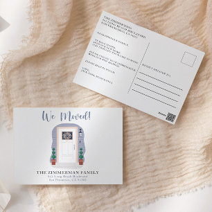 We Moved Our New Address Pastel Watercolor Postcard