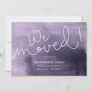We Moved! Purple Hand-lettered New Address Announcement
