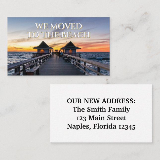 We Moved To Beach Naples Pier Florida Business Card (Front/Back)