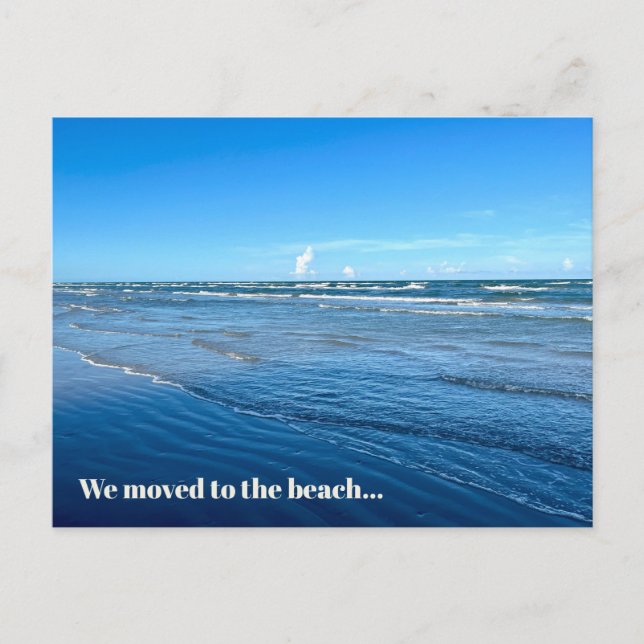 We Moved To The Beach New Home Address Moving Postcard (Front)