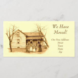 We Moved: Vintage Scene: Original Pencil Drawing Announcement