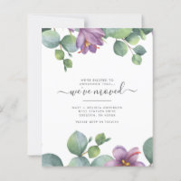 We Moved Watercolor Eucalyptus Moving Announcement