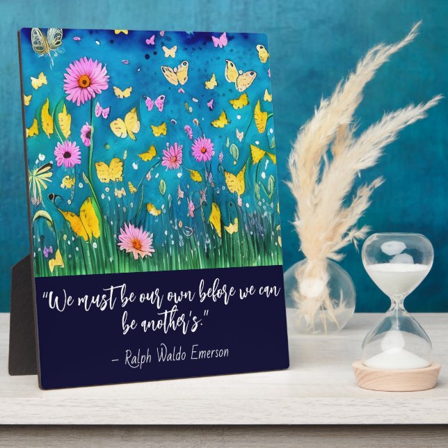 We Must Be Our Own Quote Floral Tabletop Plaque (Side)