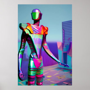 We Need a Leader Ken Gauge Sci-Fi Robot Poster