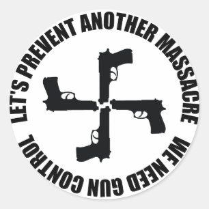We Need Gun Control Classic Round Sticker