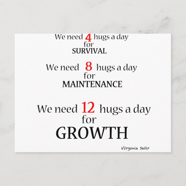 We need hugs... postcard (Front)