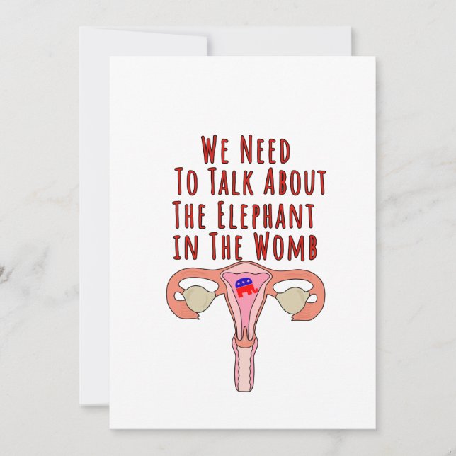 We Need to Talk About The Elephant In The Womb Invitation (Front)