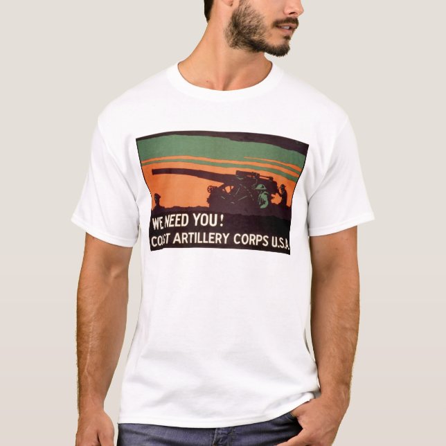 We Need You! Coast Artillery Corps T-Shirt (Front)