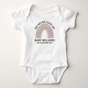 We Never Gave Up Rainbow Baby Announcement Bodysuit