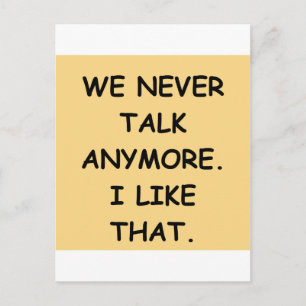 we never talk postcard