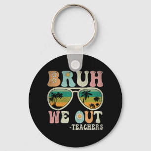 We Out Groovy Retro Teachers Happy Last Day Of Sch Key Ring