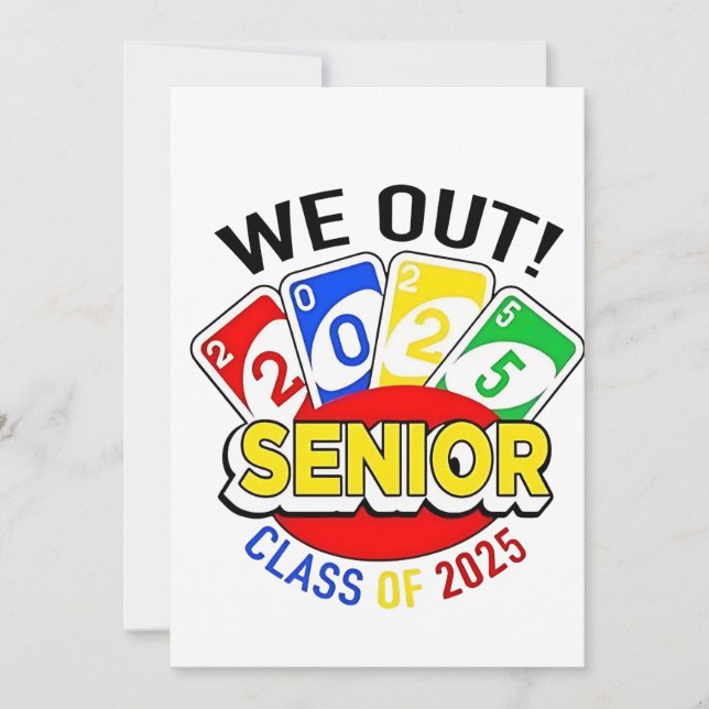 We Out Senior 2025 Gambling Game Graduation  Invitation (Front)