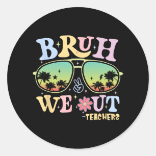 We Out Teachers Groovy Retro Happy Last Day Of Sch Classic Round Sticker