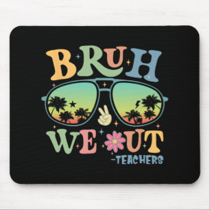 We Out Teachers Groovy Retro Happy Last Day Of Sch Mouse Mat