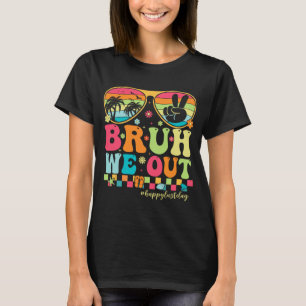 We Out Teachers Happy Last Day Of School Groovy T-Shirt