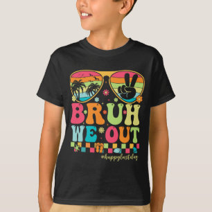 We Out Teachers Happy Last Day Of School Groovy T-Shirt
