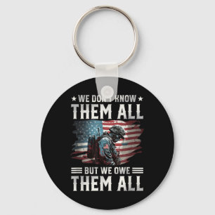 We Owe Them All With American Flag Memorial Day Key Ring