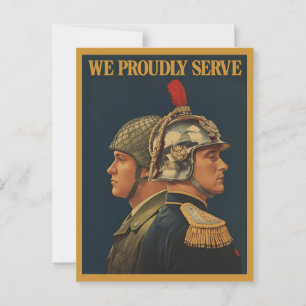 We Proudly Serve Vintage Military Postcard