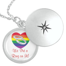 We Put a Ring on It/Gay Pride Sterling Silver Necklace