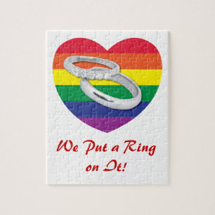 We Put a Ring on It Gay Wedding Jigsaw Puzzle