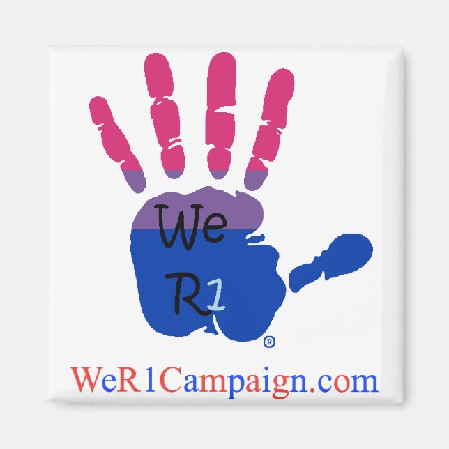 We R1 Bisexual Hand Magnet (Front)