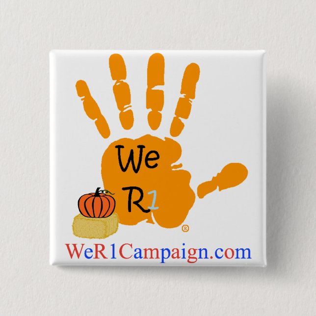 We R1 Orange (Halloween) Hand Button (Front)