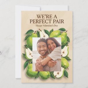 We’re A Perfect Pair   Cute Pear Valentine's Day  Holiday Card