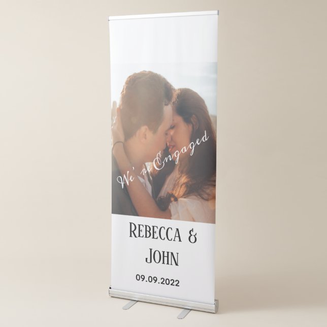 We’re Engaged Couple Photo Script Welcome Sign  (3/4)
