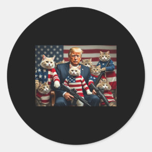 We’re Gonna Save The Cats Funny Trump Vote 2025 Am Classic Round Sticker
