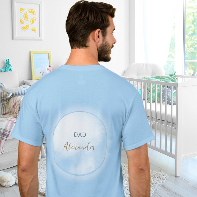 We´re on Cloud 9 Blue Dad to be Baby Shower T-Shirt (We´re on Cloud 9 Blue D ad to be Baby Shower T-Shirt Back ©Susanne Sachers - Sunny Mind 🌞)