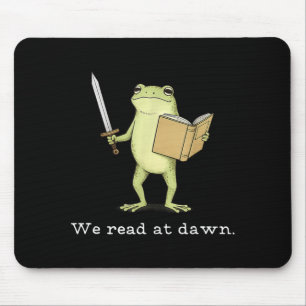 We read at dawn frog fantasy reader mouse mat