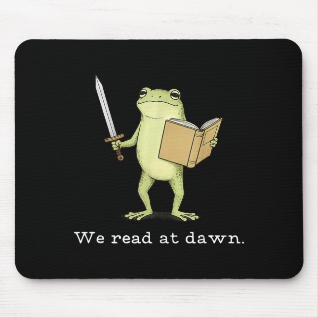 We read at dawn frog fantasy reader  mouse mat (Front)