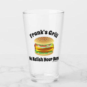 We Relish Your Buns Funny Personalised Hamburger Glass