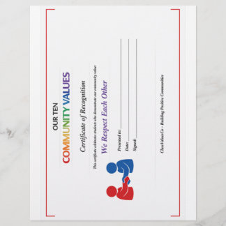 We Respect Each Other Certificate Letterhead