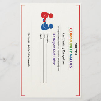 We Respect Each Other Certificate Stationery Paper