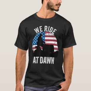 We Ride At Dawn Lawnmower Lawn Mowing Dad Vintage T-Shirt