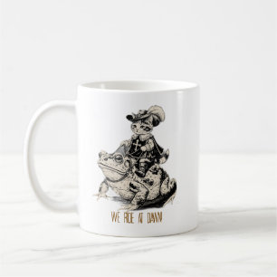 We Ride at Dawn! Musketeer Kitten and Frog Mug