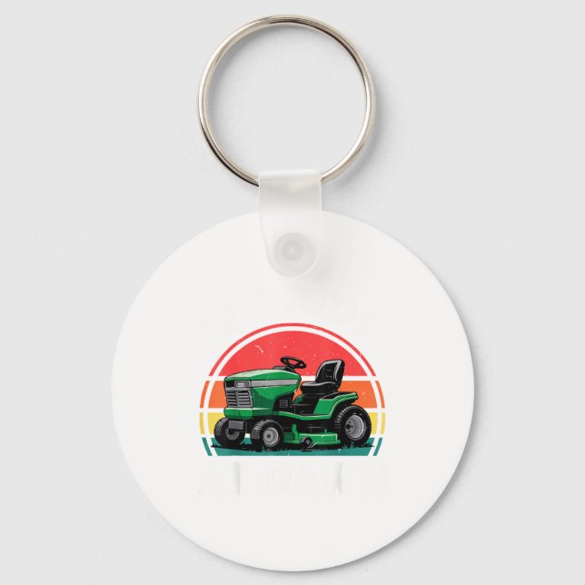 We Ride At Dawn Riding Lawn Mower Toddler Funny Mo Key Ring (Front)