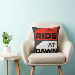 We Ride at Dawn T-Shirt – Adventure Biker  Cushion