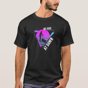 We Ride At Dawn Vaporwave Lawn Mower Gardening Gar T-Shirt