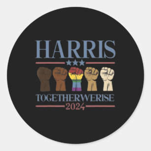 We Rise - Kamala Harris 2024 Lgbt Classic Round Sticker