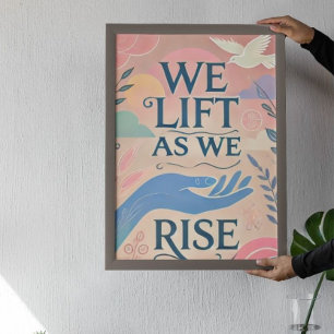 We Rise, Lift as We Rise – Inspirational Motivatio Hanging Tapestry
