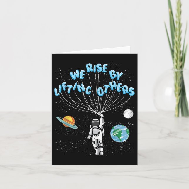 We Rise Motivational Quote - Clic Fit, Short Sleev Card (Front)