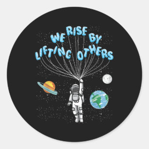 We Rise Motivational Quote - Clic Fit, Short Sleev Classic Round Sticker
